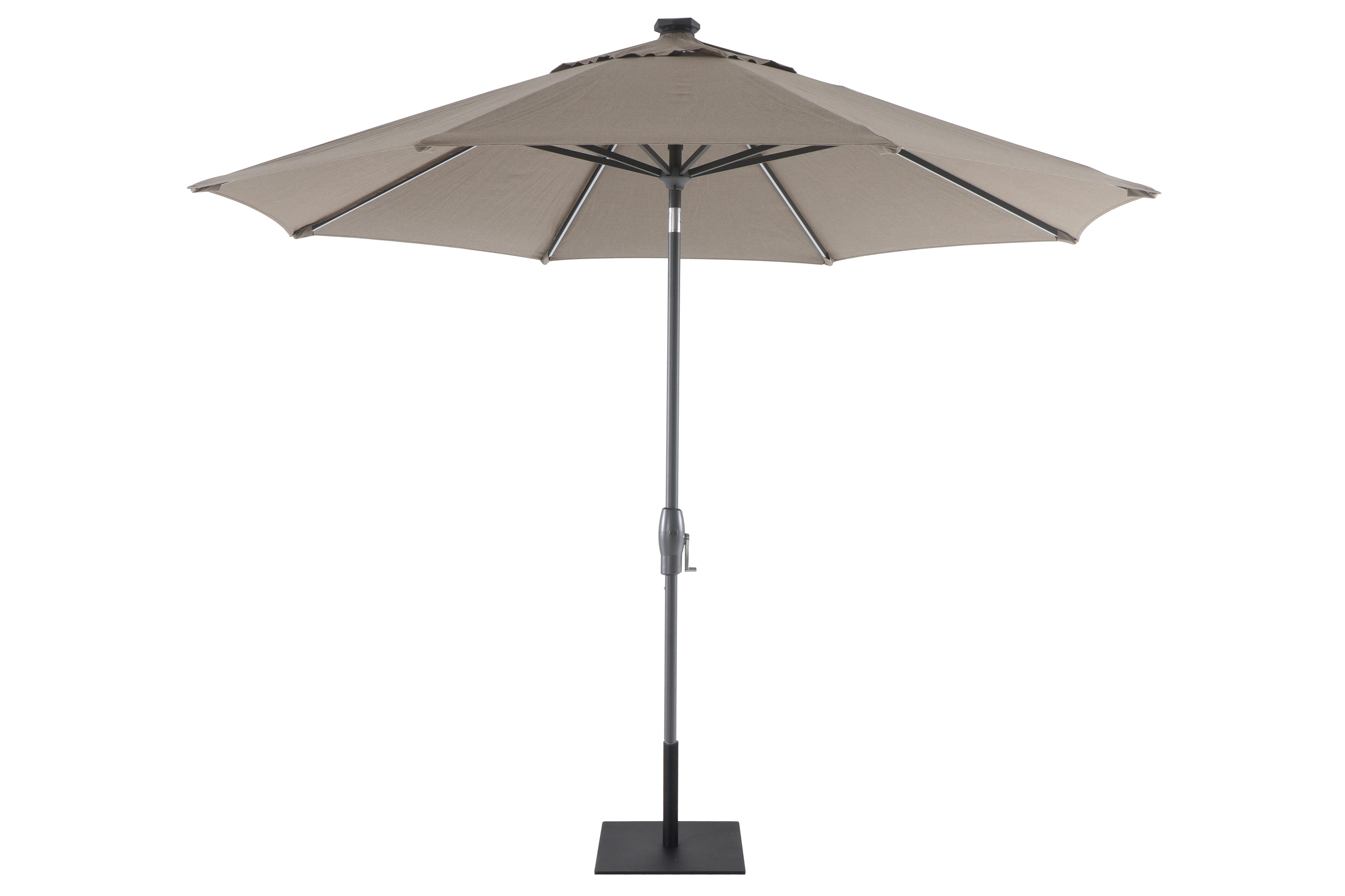 9ft Solar LED Commercial Full Aluminum Garden Market Umbrella, NIKA